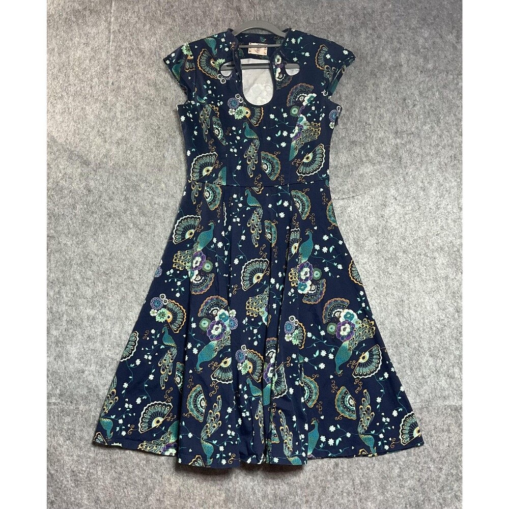 Dancing Days By Banned Dress Womens Small Blue Floral Fit & Flare Midi Boho